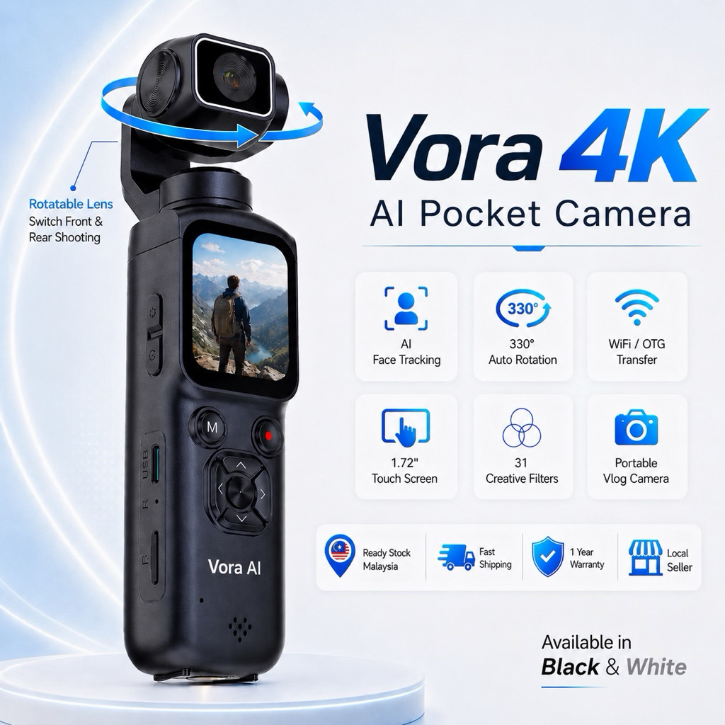 Vora Pocket Camera: Spesifikasi, Reka Bentuk dan Ciri Rakam 4K