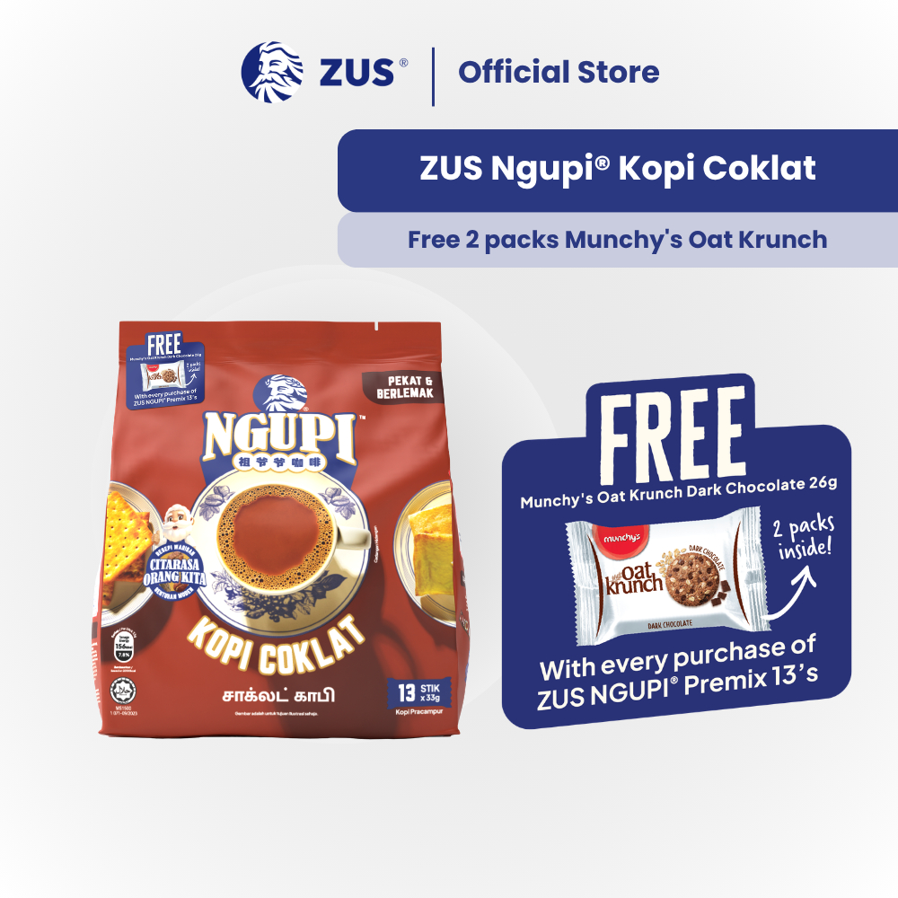 ZUS NGUPI Instant PREMIX Kopi COKLAT OAT KRUNCH