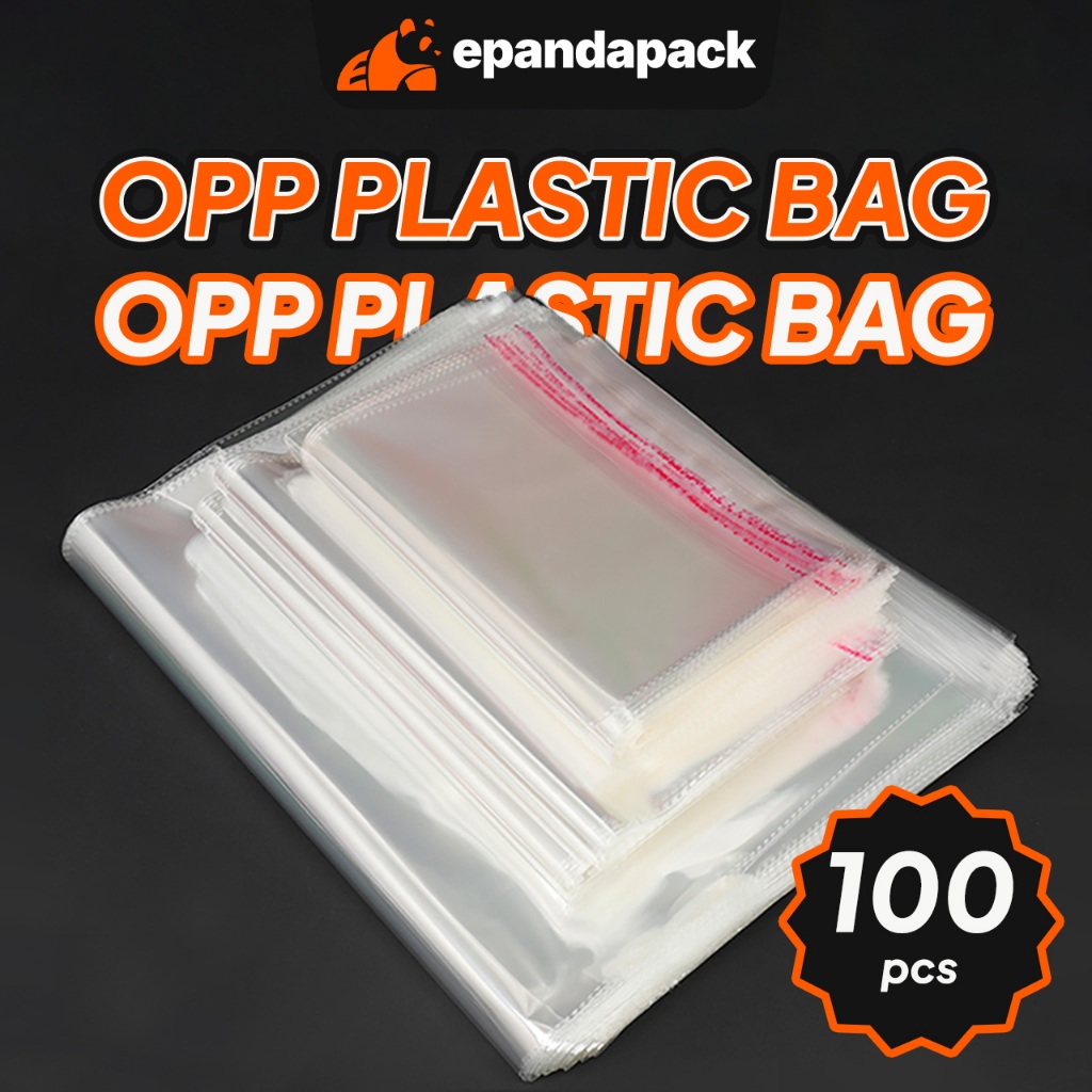 Beg Plastik Jernih OPP 100pcs untuk Pembungkusan Tudung dan Aksesori