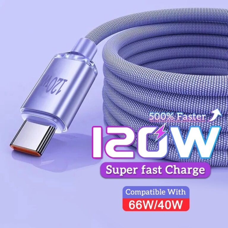 Kabel Pengecas Pantas 120w Type-C 6A: Fungsi dan Pilihan