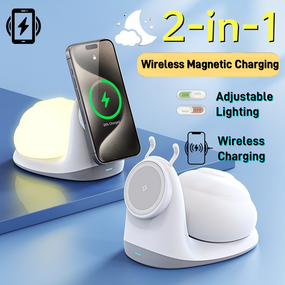 Pengecas Tanpa Wayar 2-in-1 15W Magnetic Charger