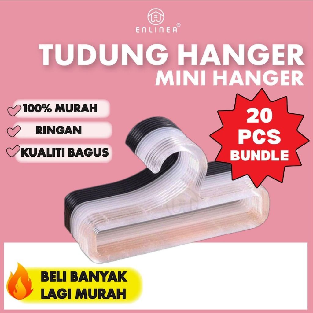 HANGER TUDUNG SHAWL Mini 14 cm dan 17 cm: Pilihan PENYANGKUT PETAK BULAT 20PCS
