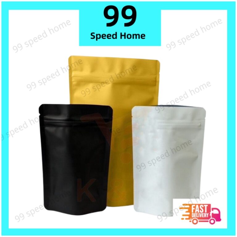 50pcs Aluminium Zip Lock Pouch Pilihan Pembungkusan Makanan