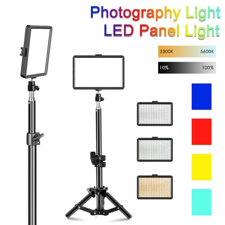 Lampu Led 6 Inci dengan Tripod dan Filter RGB untuk Pencahayaan Selfie dan Studio
