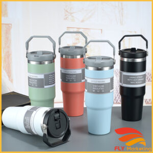 Tumbler Keluli Tahan Karat 900ml dengan Pemegang dan Straw Tersembunyi