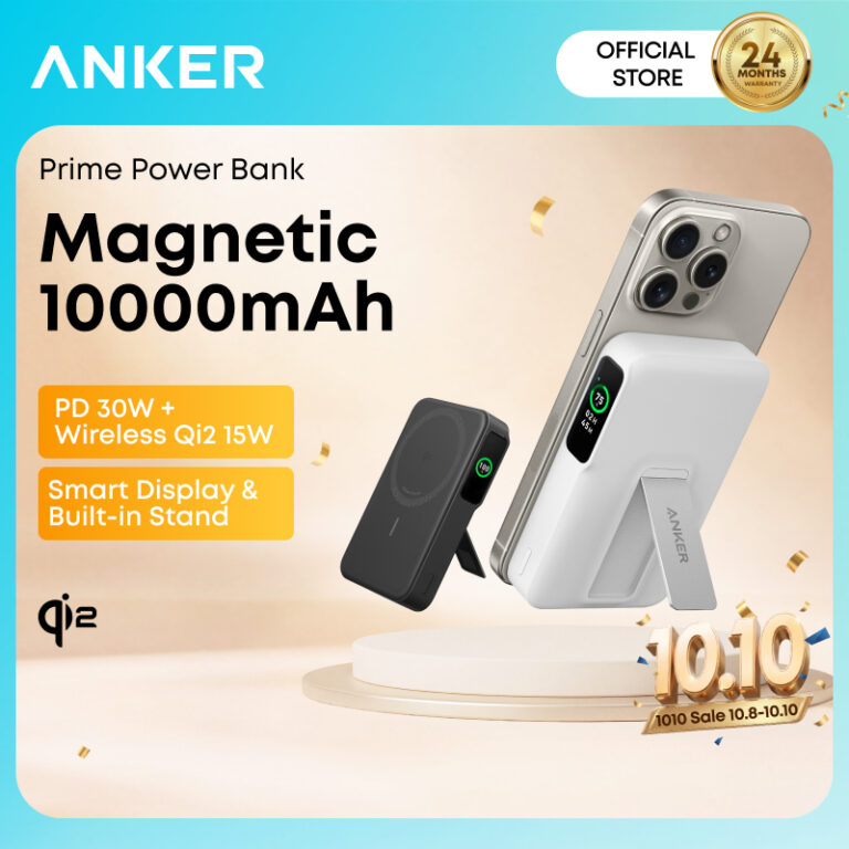 Anker MagGo Power Bank A1654: Pengecas Pantas Qi2 15W Berserta Paparan Pintar