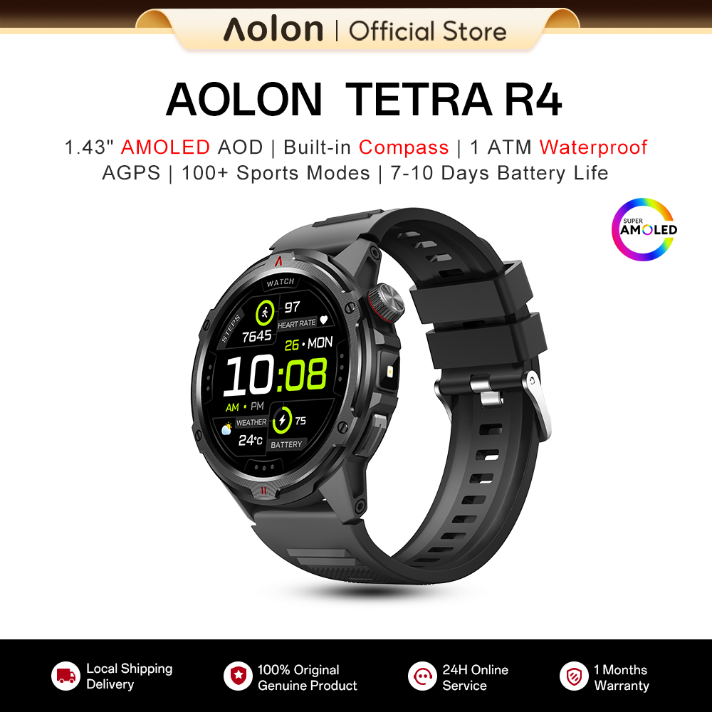Aolon Tetra R4: Jam Tangan Pintar Fokus Sukan dengan AMOLED