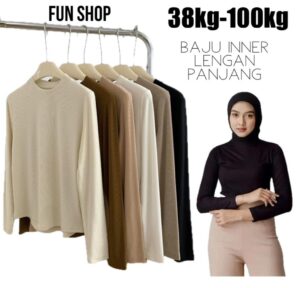 Baju Inner Manset Lengan Panjang U-Neck Plus Size Wanita Muslimah