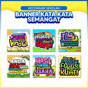 BANNER MOTIVASI KATA SEMANGAT Ruang Pejabat dan Kelas