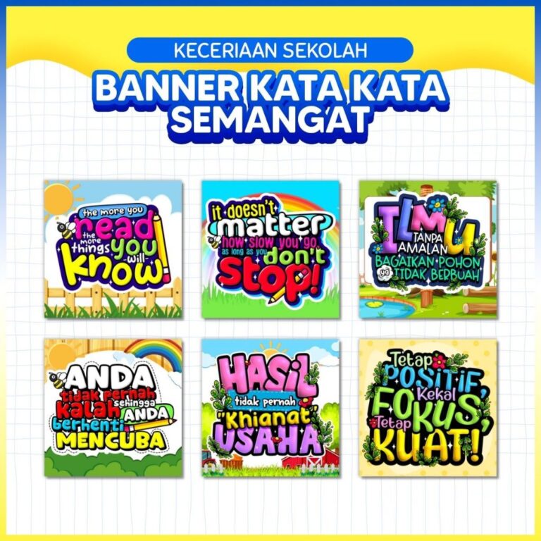 BANNER MOTIVASI KATA SEMANGAT Ruang Pejabat dan Kelas