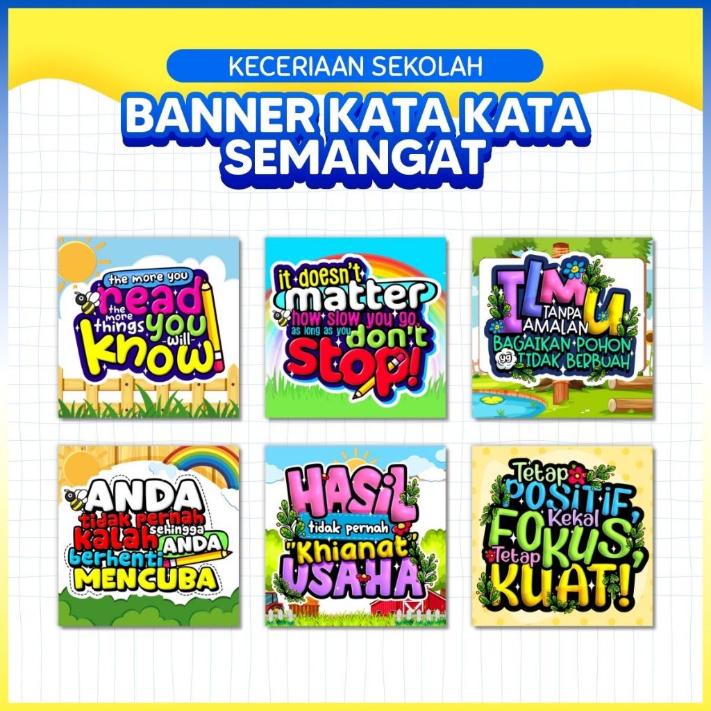 BANNER MOTIVASI KATA SEMANGAT Ruang Pejabat dan Kelas