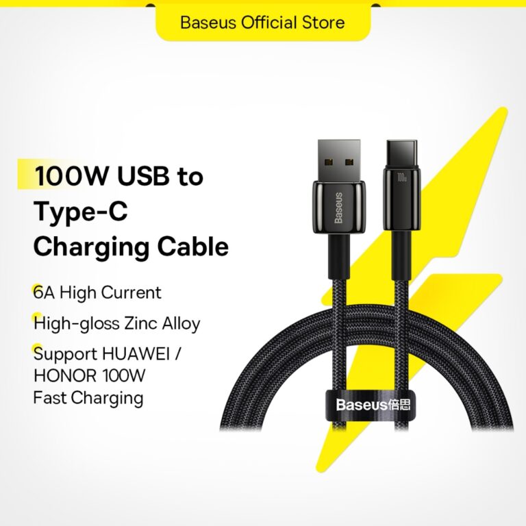 Kabel Pengecas Baseus 100W USB Type C untuk Peranti Terpilih