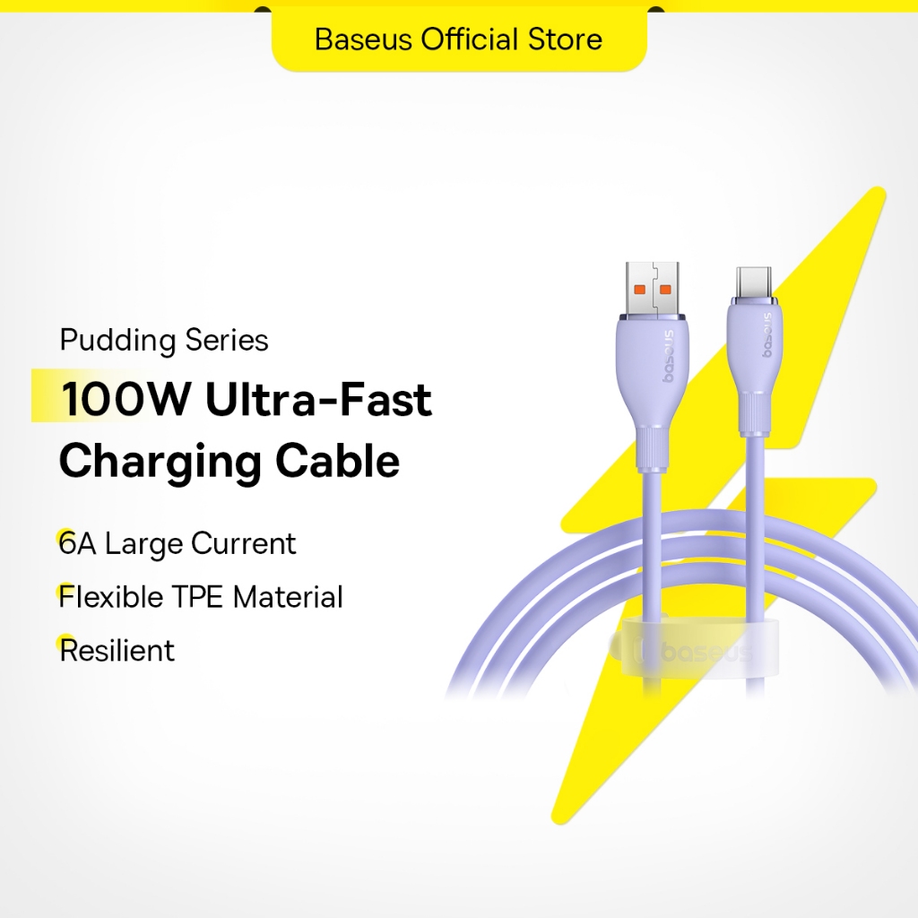 Kabel Pengecas Pantas Baseus USB Type C 100W