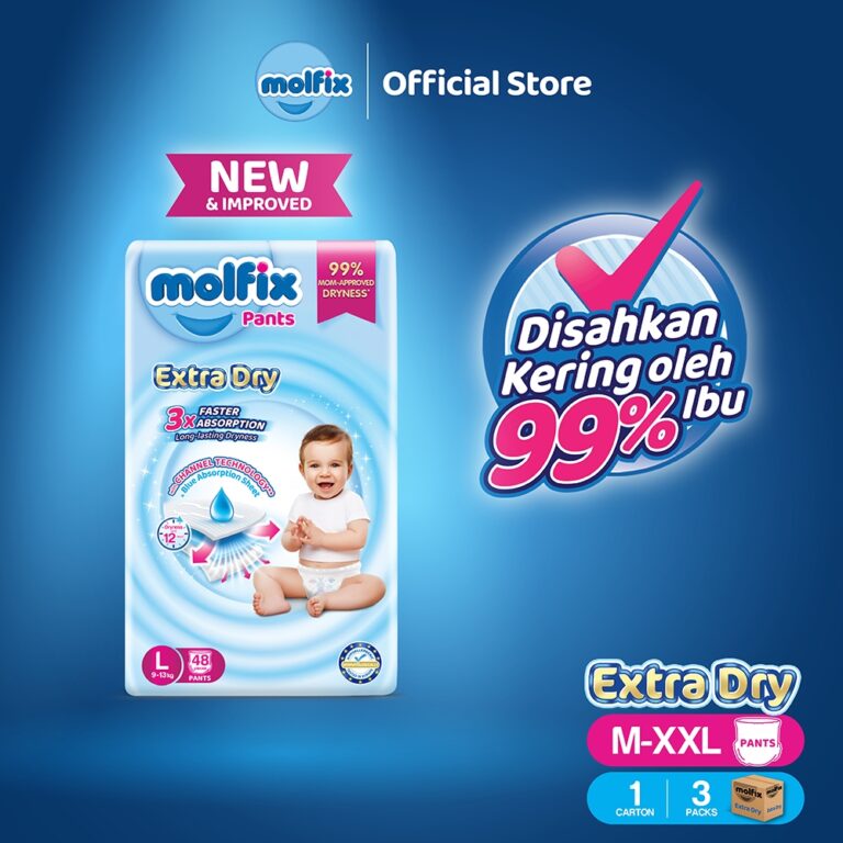 Molfix Extra Dry Pants: Panduan Memilih Saiz Pek Bundle 3