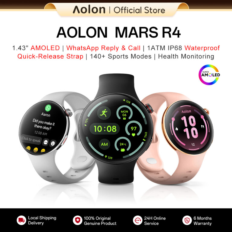 Aolon Mars R4: Jam Tangan Pintar AMOLED dengan Sokongan WhatsApp dan GPS