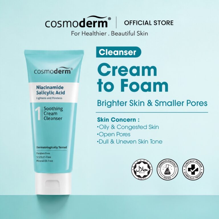 Cosmoderm Niacinamide Salicylic Acid Soothing Cream Cleanser: Pembersihan Kulit Berminyak dan Berjerawat