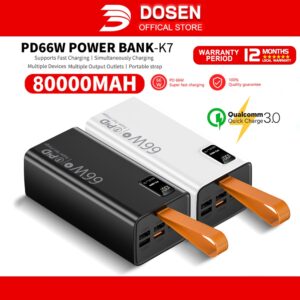 Power Bank DOSEN K7 66W: Pilihan Kelajuan dan Kapasiti untuk Kegunaan Harian