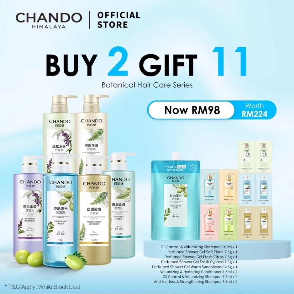 CHANDO Himalaya Oil Control dan Volumizing Shampoo: Kawalan Minyak dan Rambut Lebat Semula Jadi