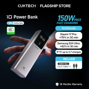 CUKTECH 150W 10000mAh Powerbank: Pengecasan Pantas Berkuasa Tinggi