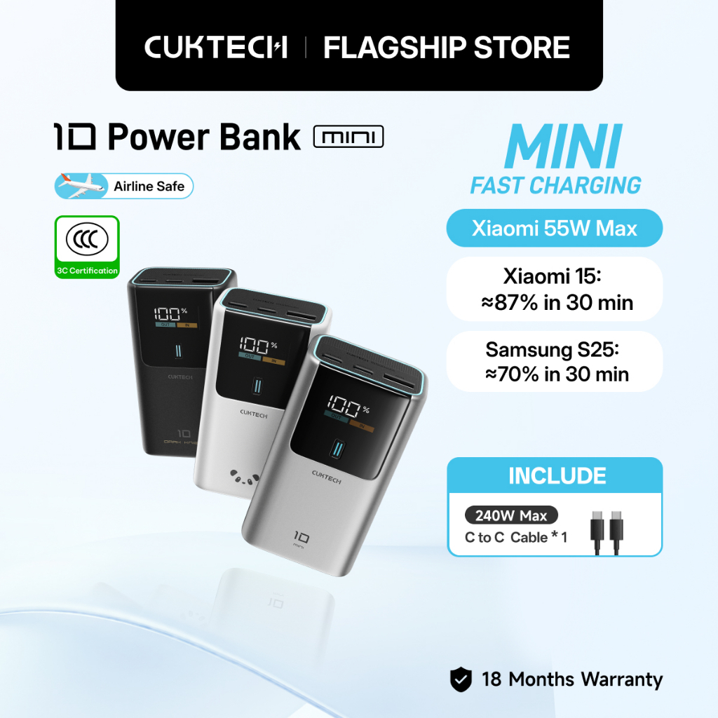 CUKTECH Mini 55W Fast Charging 10000mAh Powerbank