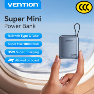 PowerBank Vention 35w Super Mini 10000mAh dengan Kabel Terbina dan Sijil CCC