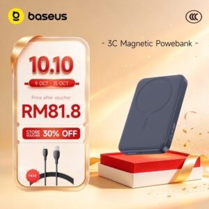 Baseus EnerFill FM11 10000mAh: Pilihan Power Bank Mini Berserta Pengecasan Tanpa Wayar