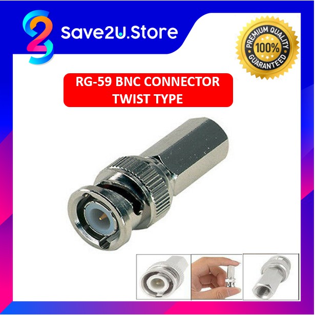 BNC RG59 Twist Type CCTV Coaxial Male Connector: Pilihan Pemasangan Kabel Kamera