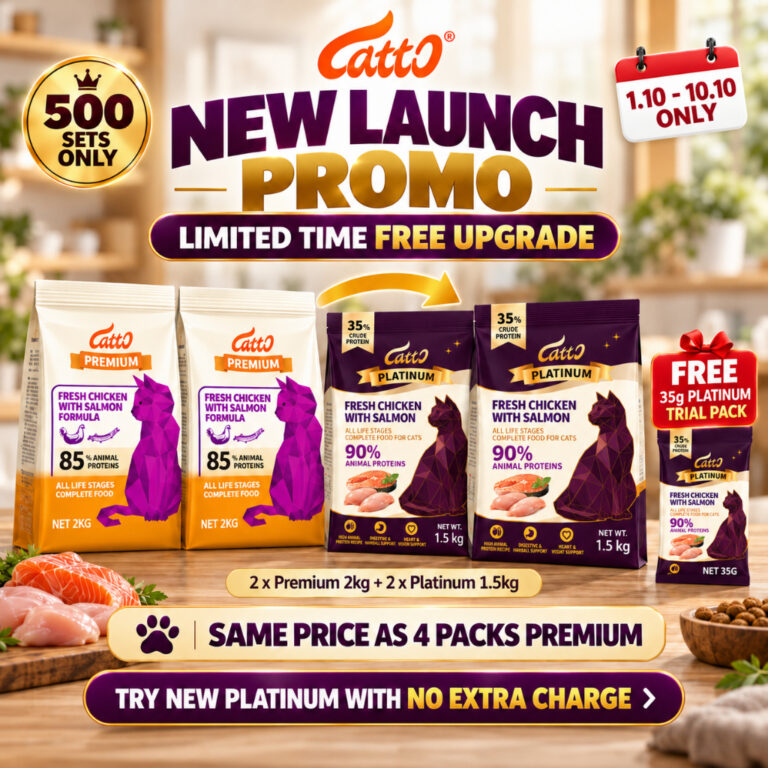 CATTO Cat Food Kibbles (Chicken dan Salmon): Pilihan Varian 1.5kg dan 2kg