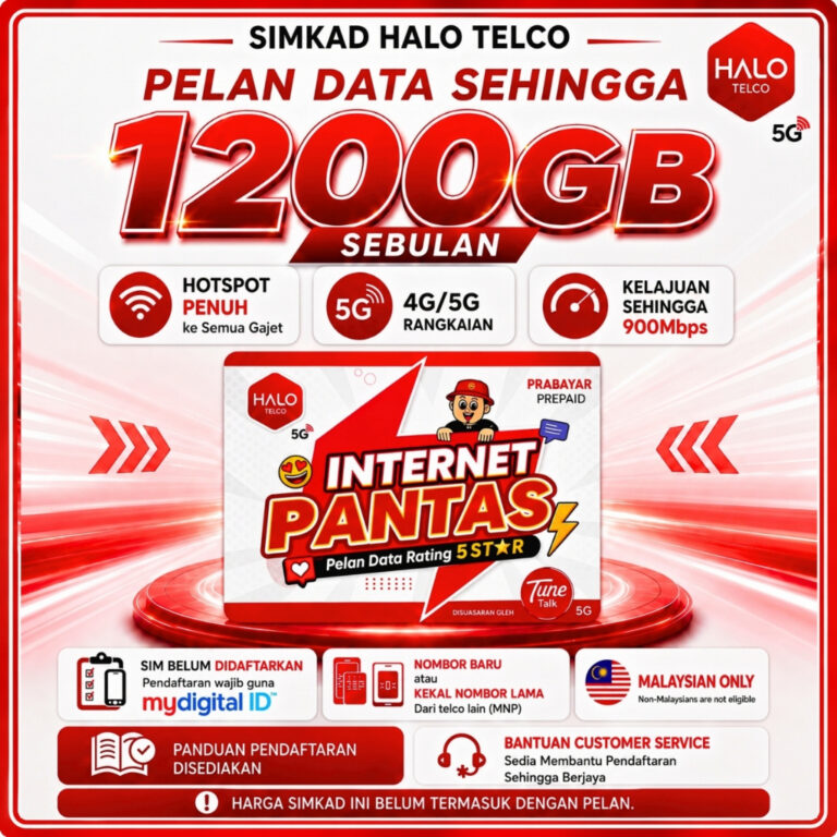 SimKad Halo Telco TuneTalk: Pilihan Pelan Internet 4G dan 5G Tanpa Had