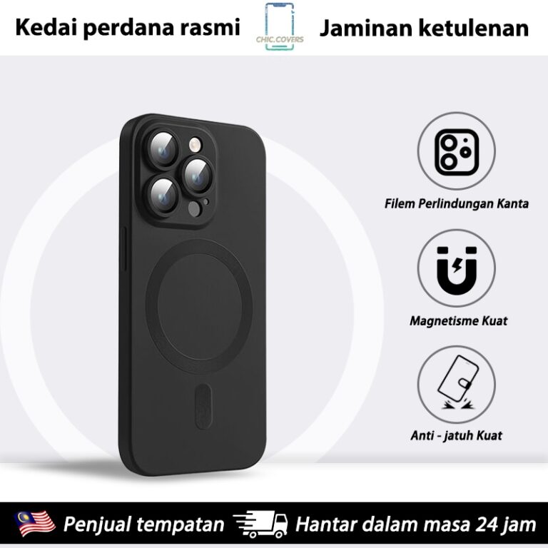 Casing Silikon Cecair Metalik iPhone dengan Pelindung Lensa