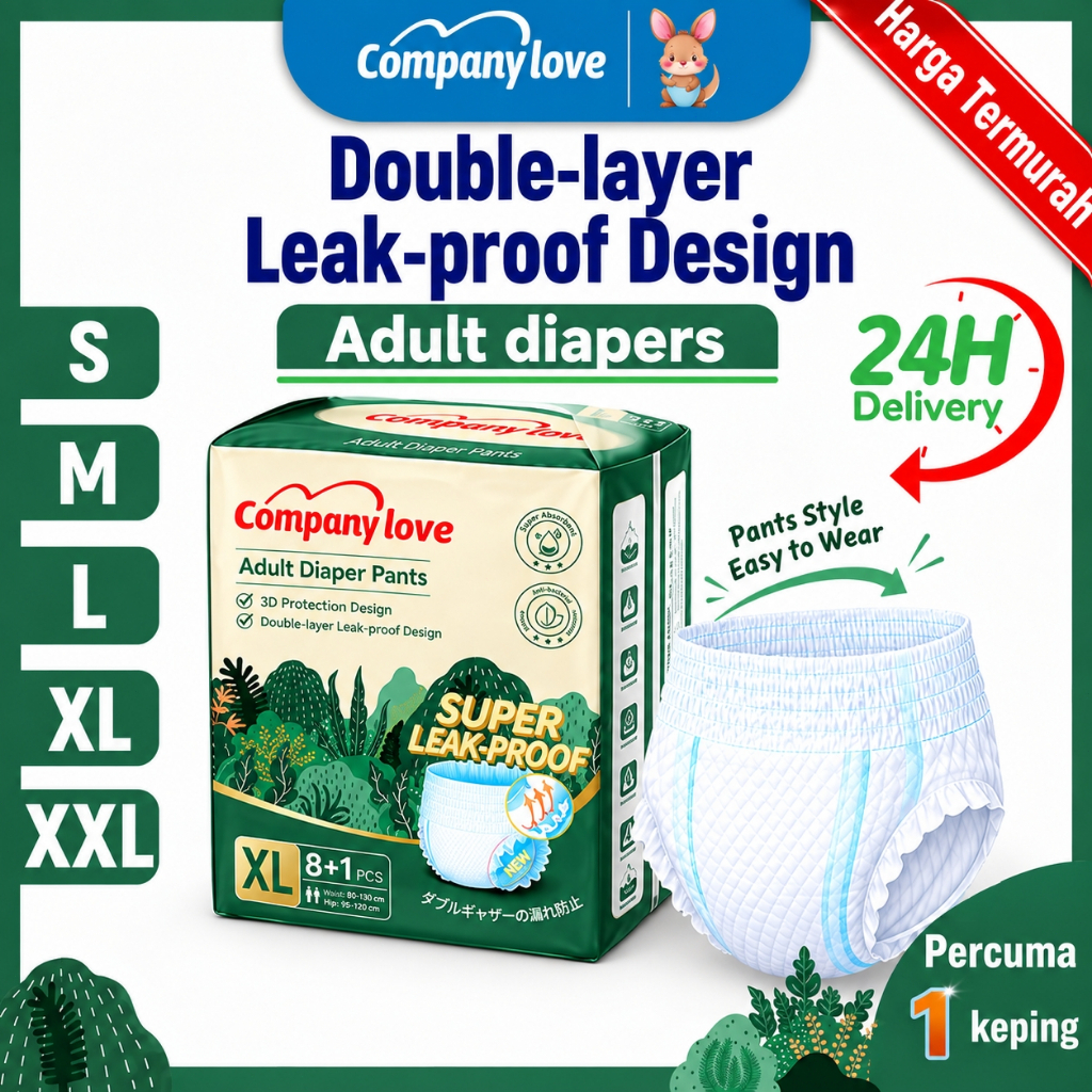 Company Love Adult Diaper Pants: Ciri Penyerapan dan Panduan Saiz S Hingga 2XL