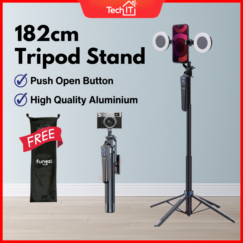 Funezi Selfie Stick Tripod: Pilihan Ketinggian dan Ciri 3 dalam 1