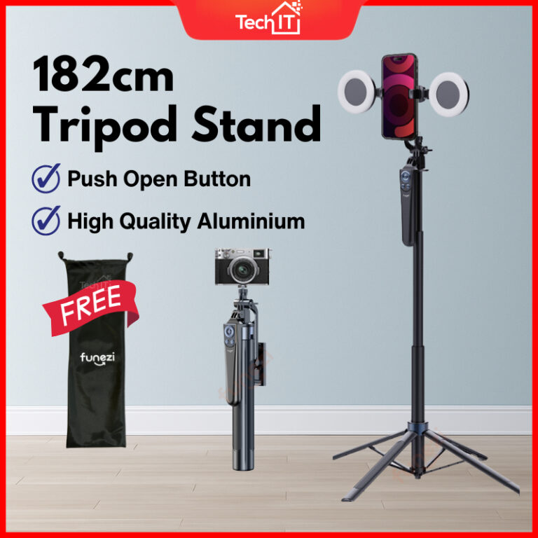 Funezi Selfie Stick Tripod: Pilihan Ketinggian dan Ciri 3-Dalam-1