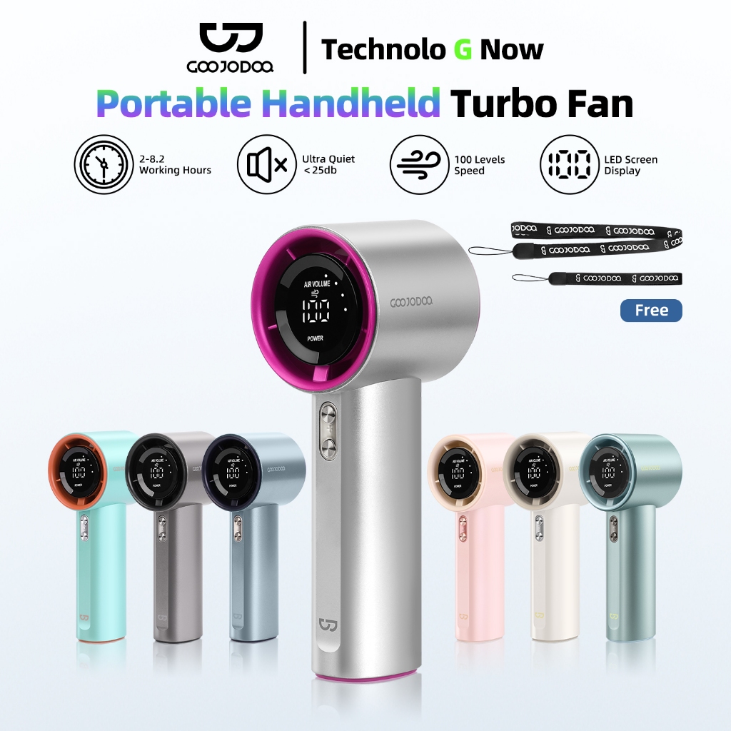 GOOJODOQ Mini Fan dengan Turbo Jet: Kelajuan Tinggi dan Fungsi Lampu Saku