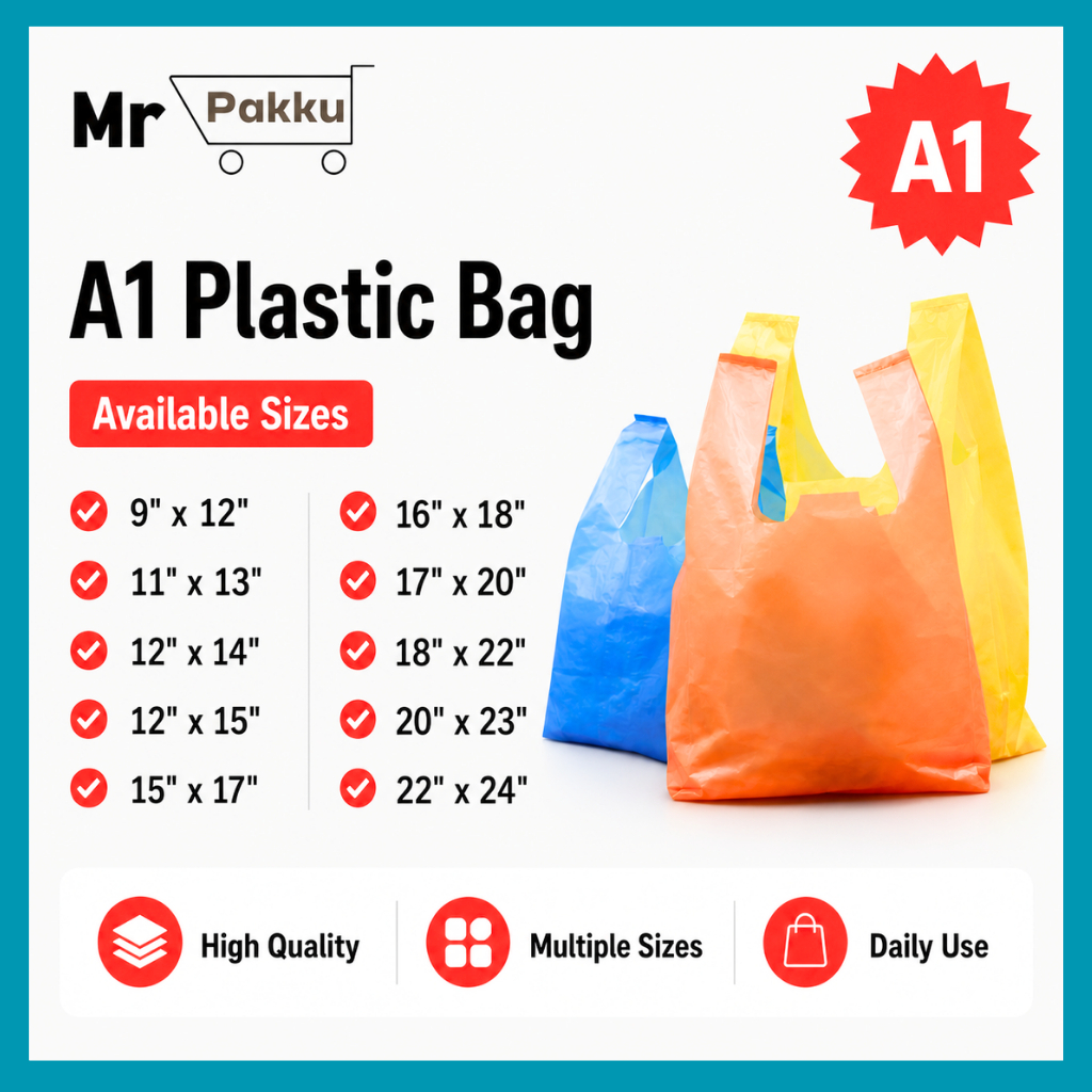 Beg Plastik A1 Singlet untuk Kegunaan Peniaga dan Rumah