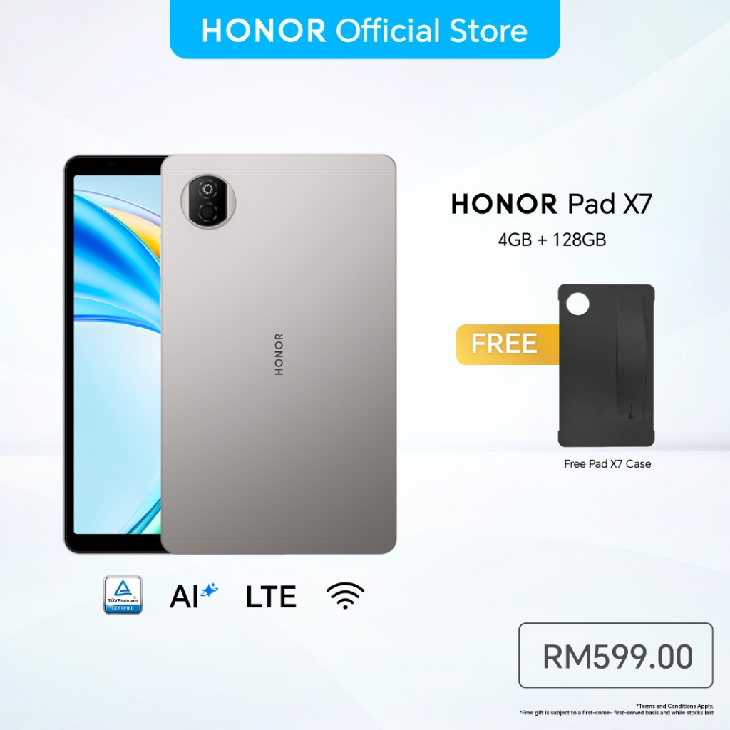 HONOR Pad X7 LTE: Spesifikasi, Bateri 7020mAh dan Skrin 8.7 Inci