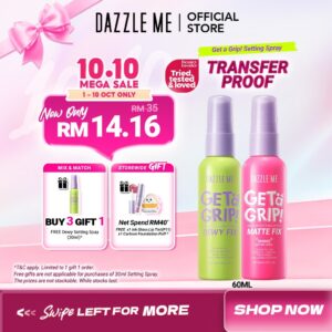 DAZZLE ME Get A Grip Dewy dan Matte Setting Spray
