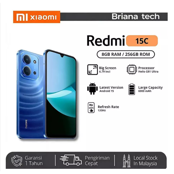 Redmi 15C: Telefon Pintar Berbaloi dengan Bateri Besar