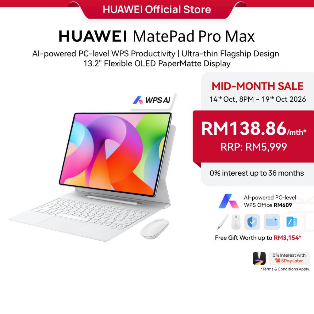 HUAWEI MatePad Pro Max: Spesifikasi Tablet 12+512GB dan Ekosistem WPS AI