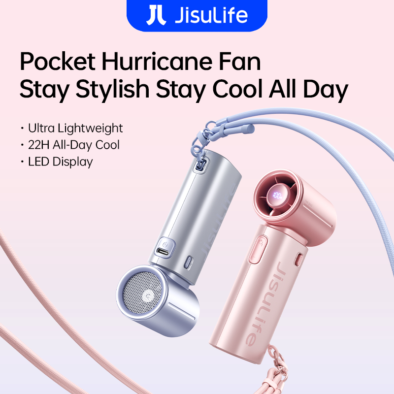 JisuLife Handheld Fan 9S: Kipas Mini Mudah Alih dengan Paparan LED dan Hayat Bateri 22 Jam