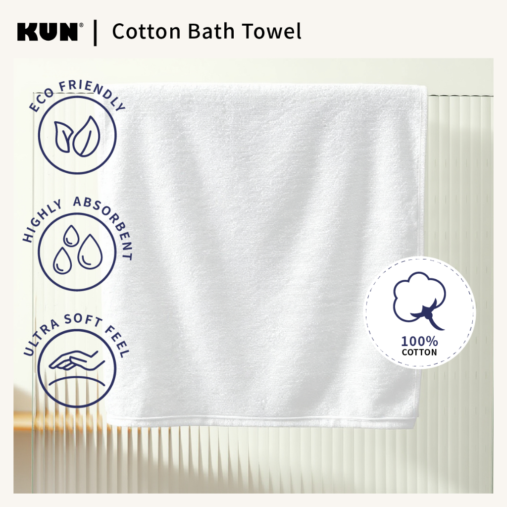 Tuala Mandi Kun 100% Cotton Hotel Quality: Pilih Berat dan Saiz Sesuai