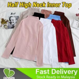 Lady Half High Neck Inner Top: Pilihan Baju Muslimah Kolar Separuh Tinggi