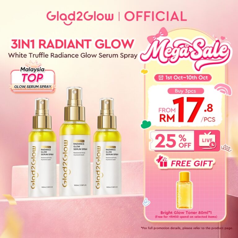 Glad2Glow White Truffle Radiance Glow Serum Spray 100ml: Fungsi Dual-Phase dan Kepada Siapa Sesuai