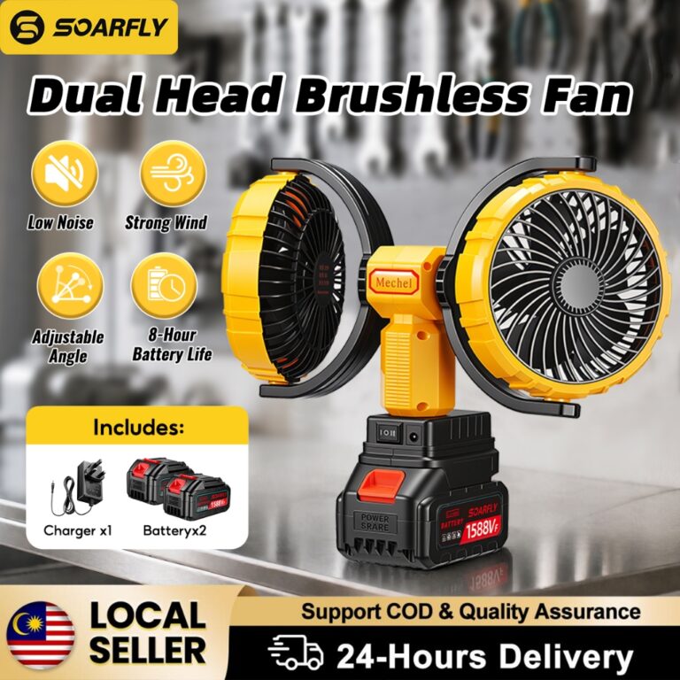 Kipas Pegun Tanpa Kord SOARFLY Dual Head 360°: Pilihan Sejuk Mudah Alih Outdoor
