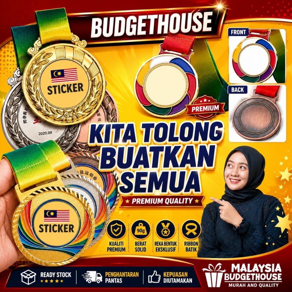 Panduan Tempahan Metal Medal Tersuai dengan Pilihan Rekaan dan Stiker Depan Belakang