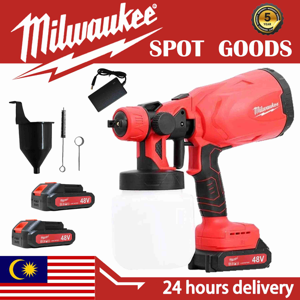 Milwaukee 48V Cordless Paint Spray Gun: Ciri HVLP dan Panduan Guna
