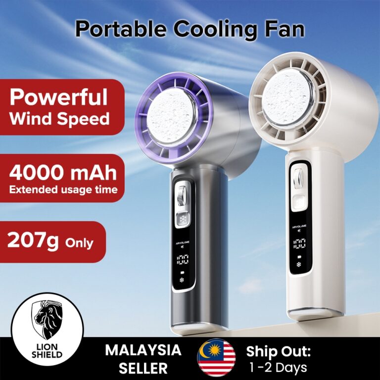 LionShield Portable Hand Held Fan 4000mAh: Pilihan Kipas Mini Mudah Alih