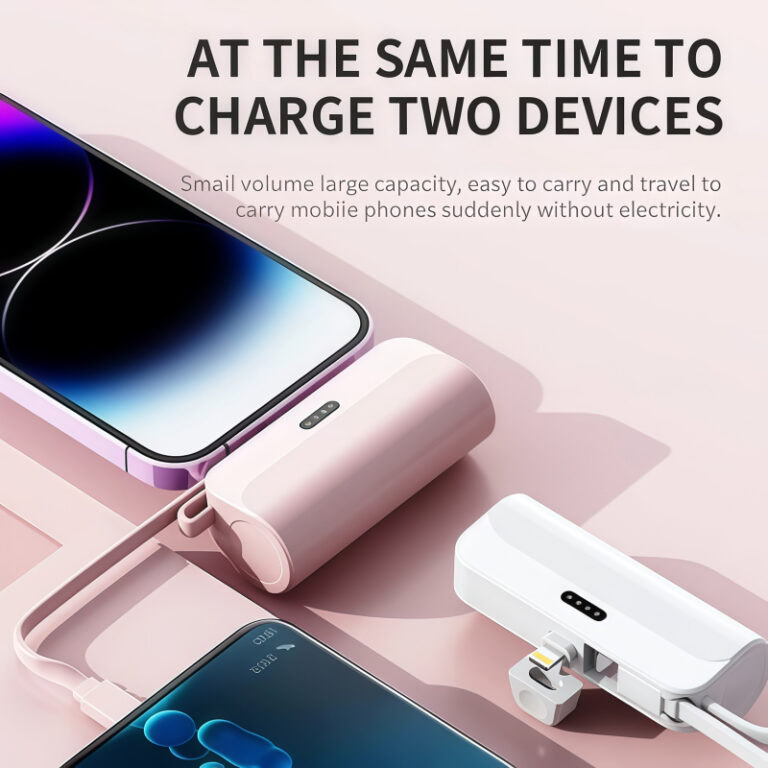 Power Bank Mini 5000MAH 2-In-1: Pilihan Pengecasan Mudah Alih Tanpa Kabel Berselerak