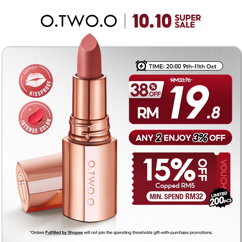 O.TWO.O Lipstick Matte Waterproof Gincu Kalis Air