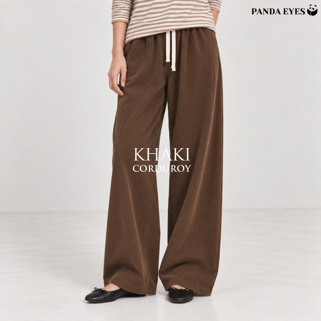 Seluar Corduroy Straight Pants PANDAEYES CACABI: Pilihan Kasual dan Muslimah